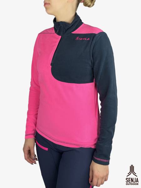 Hovedbilde Segla Fleecegenser Pink/Navy Half Zip Dame