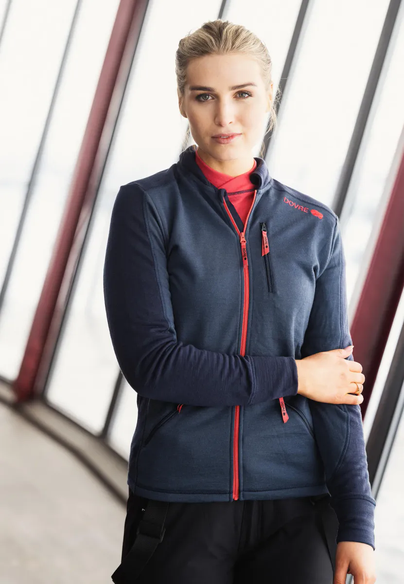 Dovre Midlayer Merinoull jakke Navy/blå Dame