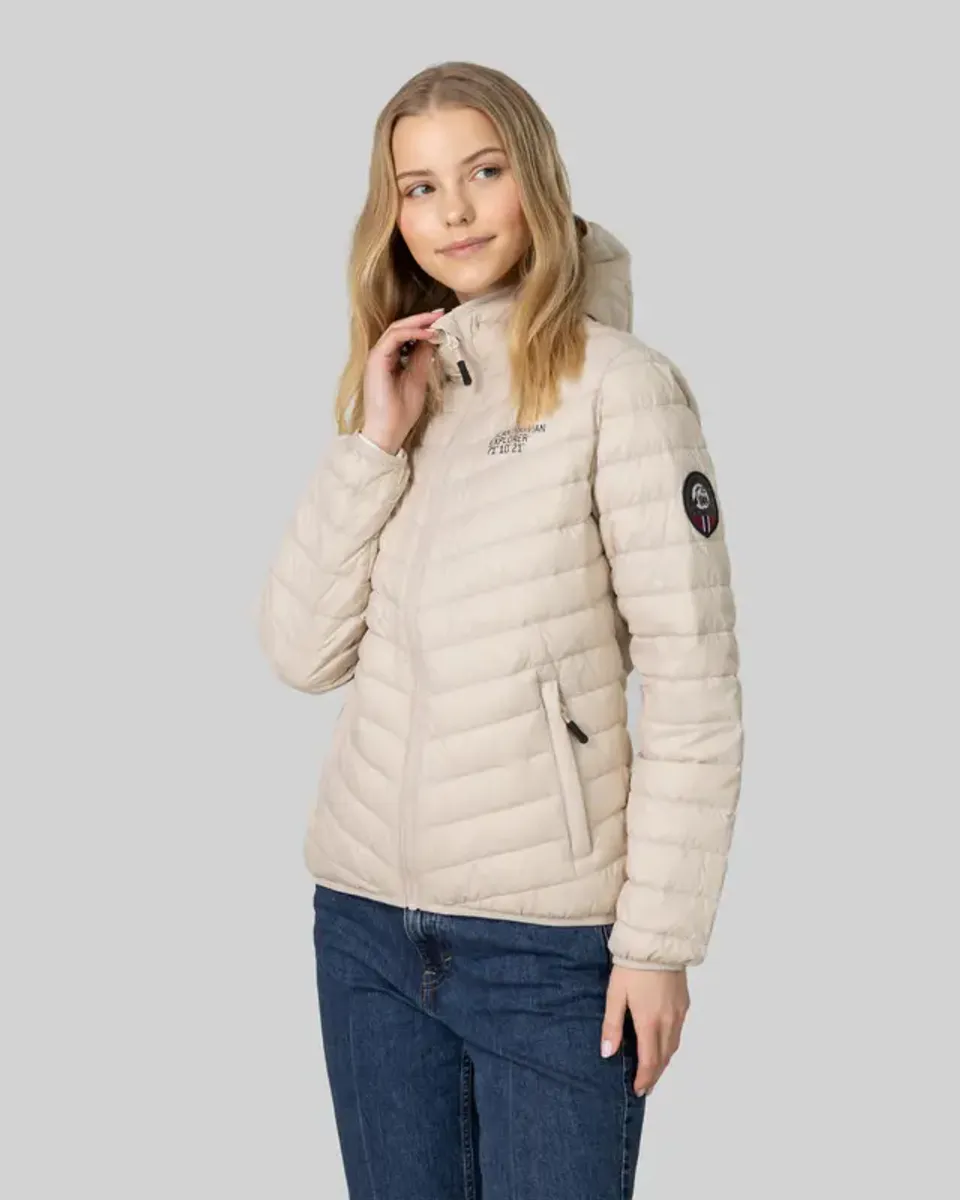 Scandinavian Explorer Dunjakke - Lys Beige til dame
