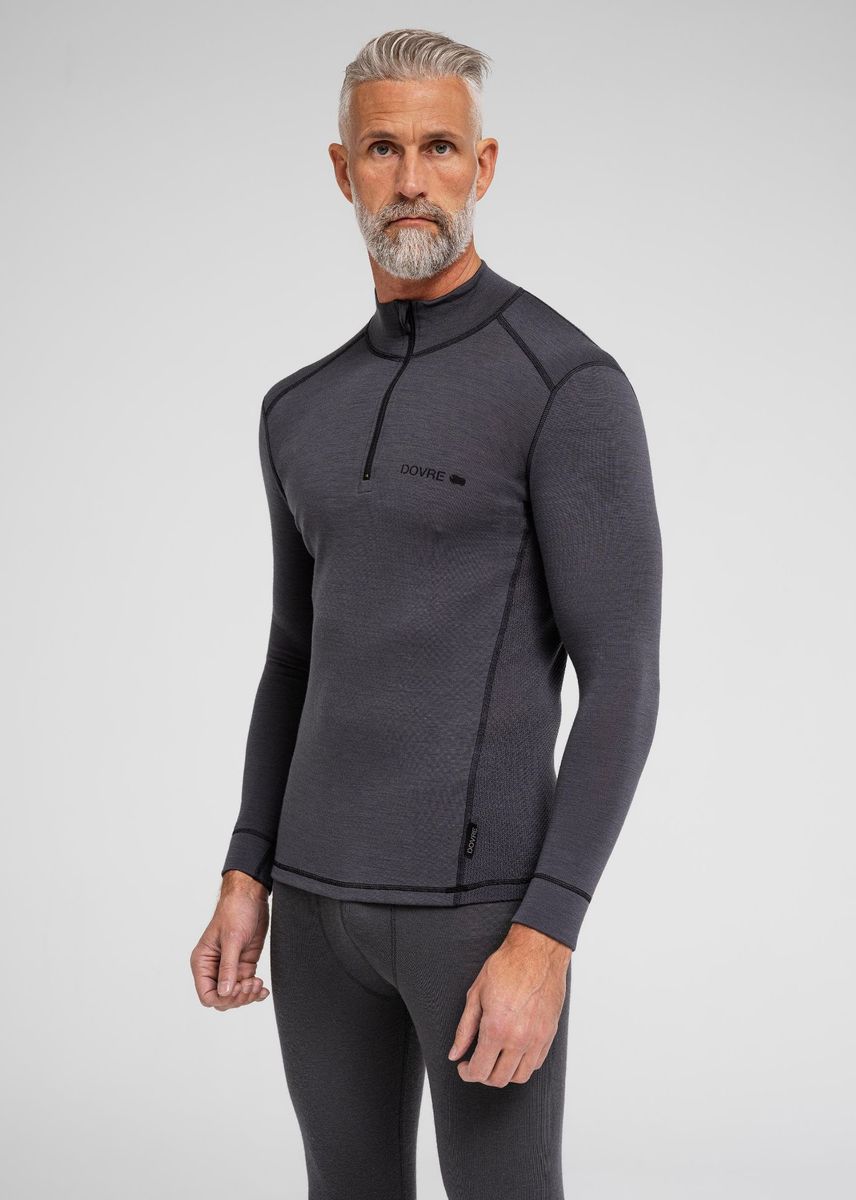 DOVRE 100%ULL ZIP - GRÅ